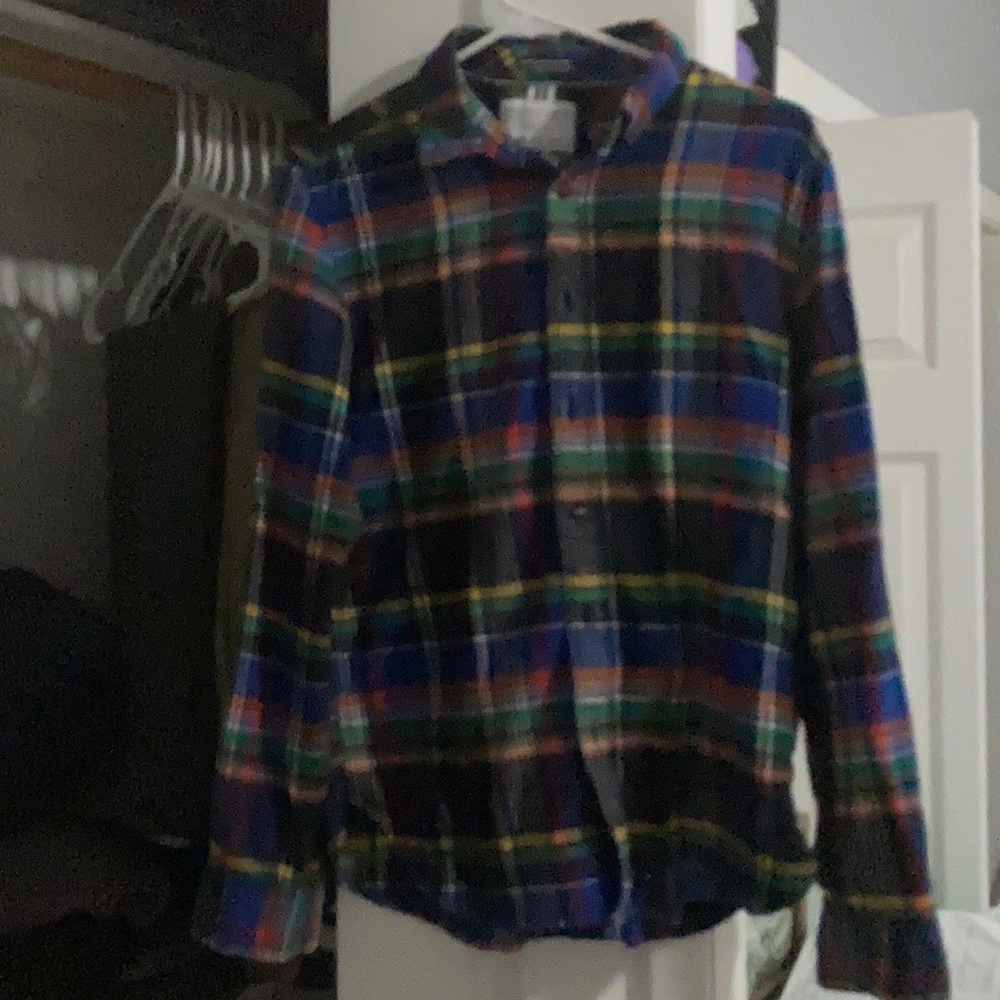Denim&Flower flannel design long sleeve shirt SM
